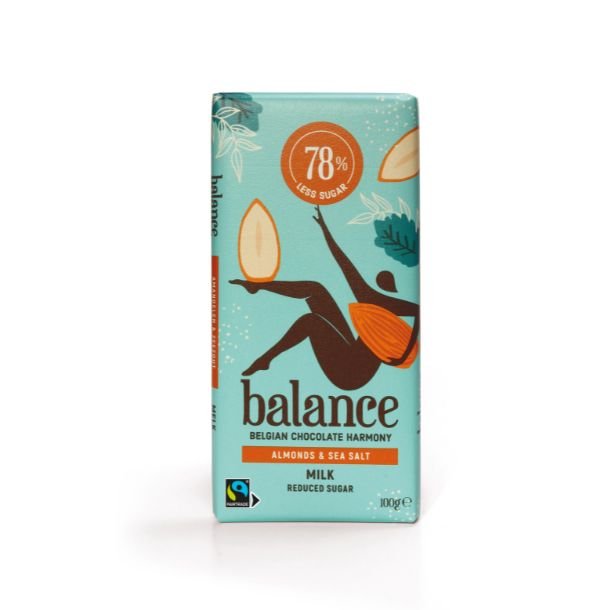 Balance, Chokolade uden tilsat sukker med mandler og havsalt