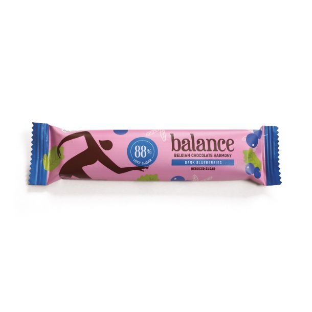 Balance, Mrk chokoladebar med blbr, uden tilsat sukker, 35g