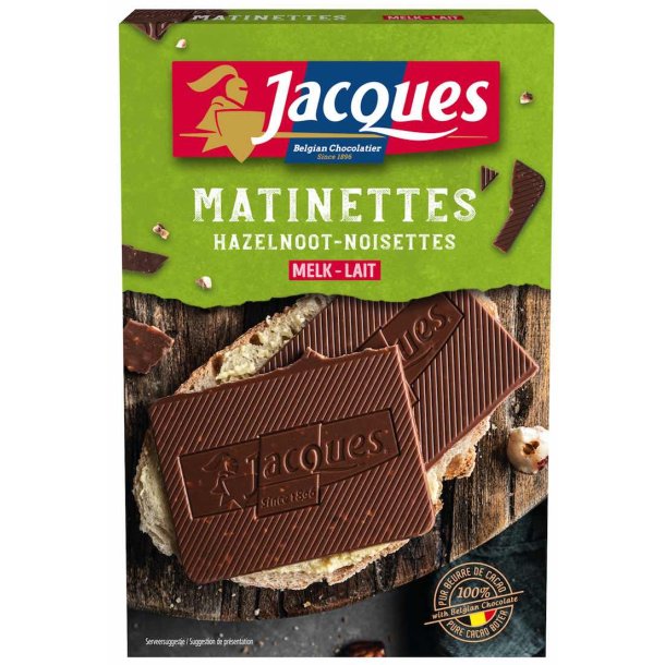 Jacques Matinettes Pålægschokolade, m. Mælk & Hasselnødder 