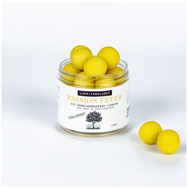 Lakritsbolaget Passion Fever (lakrids med hvid chokolade og passionsfrugt)