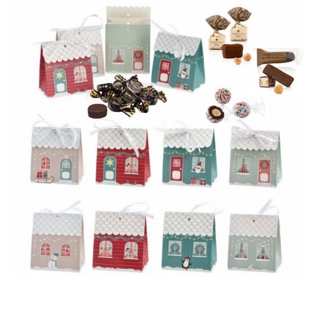 Pakkekalender med sde lkkerier - kan deles af to