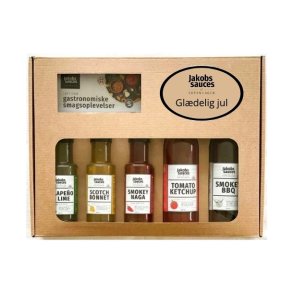 Juleske - Jakob's Sauces 5 varianter i fin gaveske 