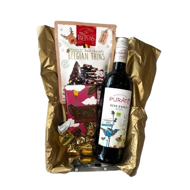 Vin & chokolade jule gavekurv 