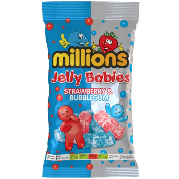 Millions, Jelly Babies - Strawberry/bubblegum