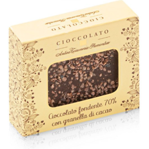 Antica, Cioccolato - 70% mrk chokolade med kakaonibs, 40g 