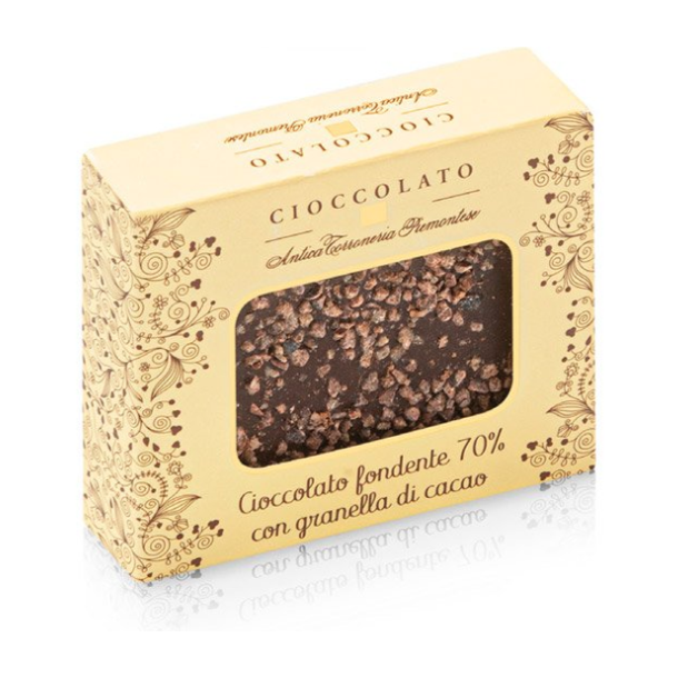 Antica Torroneria Piemontese - 70% mrk chokolade med kakaonibs Cioccolato 40 g 