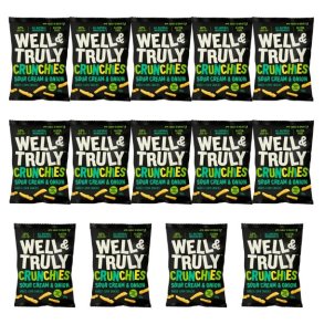 En hel kasse - 14 poser, Well & Truly Sour Cream & Onion, 100g