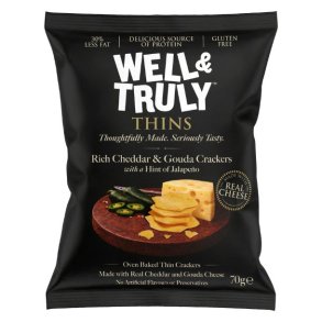 Well & Truly Thins m. Cheddar & Gauda og Jalapenos
