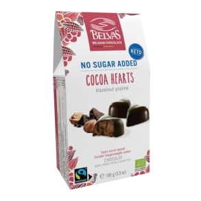 Belvas, Chokoladehjerter med hasselnddepralin