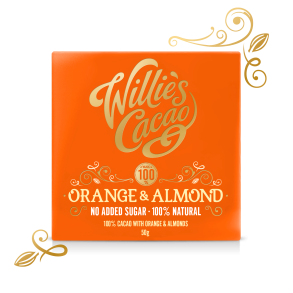 Willie's Cacao Orange & Almond No added sugar 100% Cacao