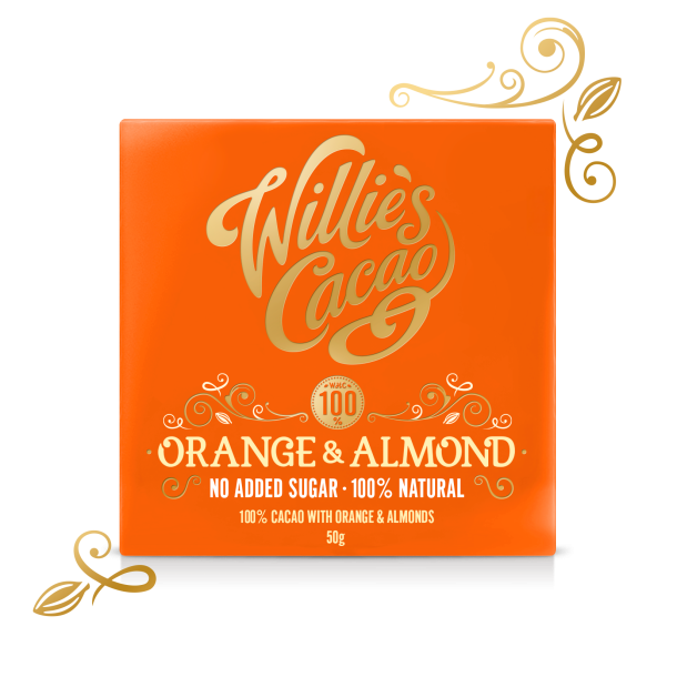 Willie's cacao Orange & Almond No added sugar 100% cacao