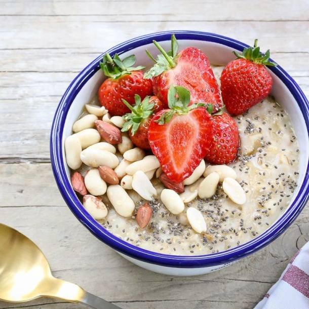 Grd med Jordbr og Peanut butter